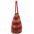 9205- RED & GOLD STRIPES CANVAS TOTE BAG